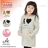 (エマーブル) AIMABLE裏毛起毛ロゴ長袖ワンピース/冬 80 グレー