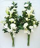 【生花】お供えの花/仏花・墓花 白でまとめた豪華なタイプ