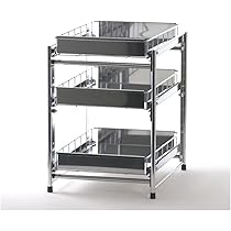 Amazon.co.jp: 大竹産業 シンク下 スライド ラック 引き出し 3段