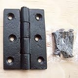 IRONMONGERY WORLDブラックアンティーク鋳鉄ドアゲート突合せヒンジ+ネジ – 3。。。by ironmongery世界