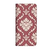 mitas IS03 IS03 ケース 手帳型 ベルトなし ダマスク 花柄 フラワー あずき (309)NB-0039-AZ/IS03