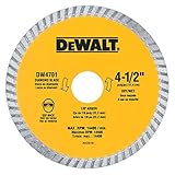 DEWALT DW4701 Industrial 4-1/2-Inch Dry or Wet Cutting Continuous Rim Diamond Saw Blade with 7/8-Inc