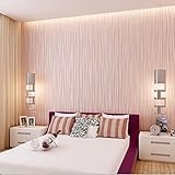 Kinlo自己粘着モダン壁紙 3Dテクスチャ 不織布 ファブリック 環境保護 パターン 壁紙 テレビ背景 リビングルーム ベッドルーム用 幅21インチ x長さ197インチ ピンク dLXi#GSYH#