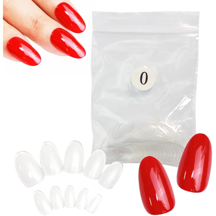 MM☆ネイルチップ Amazon | ネイルチップ クリア サイズ別販売【 アーモンド 8番 50枚 幅