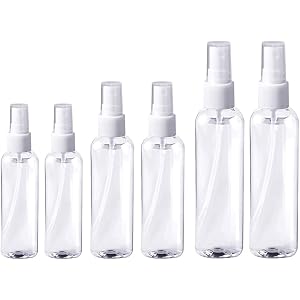 スプレーボトル [6個入] [30ml/50ml/100ml] アルコール 遮光性 スプレー容器 透明な空のスプレーボトル 極細のミストを アルコール スプレー,アルコール スプレー詰め替え小空のペットボトルを空に