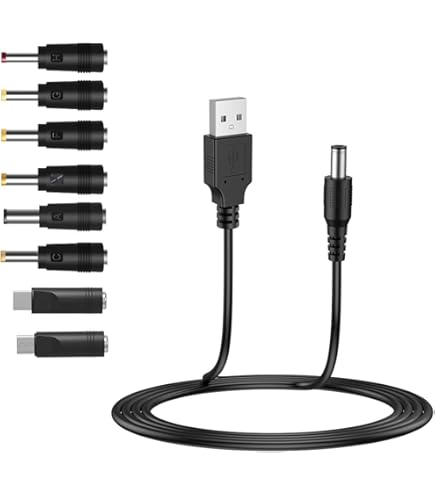 Amazon.co.jp: RUITEXUN USB - DC 5.5mmケーブル 1m/3.3フィート USB