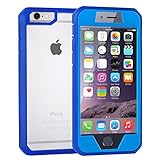 アイフォン 6 バンパー iPhone 6 ケース おしゃれ スリム半透明のTPU二重構造全面保護耐スクラッチケース iPhone 6S カバー（高められた防御）ブルー