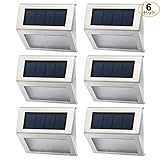 Easternstar 3 LED ソーラーライト 庭 屋外 明暗センサーライト 外灯 防水ライト 高輝度 太陽光発電 室内 玄関 駐車場 ガーデン 防犯ライト 自動点灯 六個