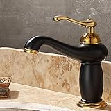 babykkフル銅Jadeブラック古代ゴールドBasinホットとコールド蛇口ヨーロッパアンティークバスルームシンク洗面