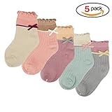 TAKIの部屋 5足セット　子供の靴下　ソックス　蝶結び　可愛い　派手　女の子　キッズ 秋 冬 吸湿 抗菌