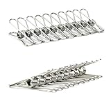 LYW Sunshine Universal Stainless Steel Wire Clips Clothes Pins Hanging Clips Hooks for Home/Office U