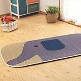 国産こども寝ござサマーマット（中材入りで、床に１枚で使える）70x140cm・ぞうさんブルー