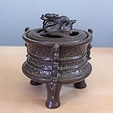 ホーム インテリア 置物 オブジェ お香 香炉 陶磁器 香炉 丸型 お香 立て 付き 陶器製 セラミック ハスの葉 癒し ギフト プレゼント (ラシューバー　キュウ) Lasuiveur
