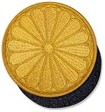 日の丸 ワッペン 国旗 旭日旗 陸上自衛隊 刺繍 着脱式 1枚 菊紋 ベルクロ マジックテープ対応 NYANDELMO ND-0220-R03_kikukamon-1