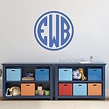 Battooモノグラム壁デカール円モノグラム初期壁デカールビニールモノグラムデカール保育園ベビー壁ステッカーデカール保育園デカール 22"wide by 11"high LC1054-35
