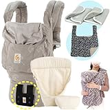 エルゴベビー 抱っこ紐 (ベルト付） オーガニック/ダンデライオン・インサート3III（オリジナル・ナチュラル）+防寒セット 【正規品2年間保証-SG認定】 +防寒ケープ＆よだれパッド