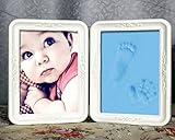 My Vision 手形 フォトフレーム スタンド 思い出 赤ちゃん 記念写真 粘土 足形 インテリア 贈り物 記念 (ブルー) MV-MEMOFRM02-BL