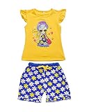 yilaku女の子服セットキッズベビーガールズ服トップスと短パン2pcs夏 8T イエロー girls clothes