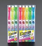 エスコ:ESCO 取扱 5本組 消せる蛍光ペン 【品番：インク色：入数】【EA765MH-18：桃、橙、黄、緑、空色：5本】