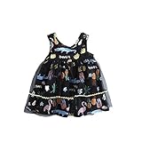 夏ベイビー服 女の子ワンピース Pojour 1-6歳キッズ用かわいいレースドレス 子供ギフト 綿 通気 ブラック（100cm）