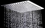 AKDYソリッド正方形Ultra Thinステンレススチール雨シャワーヘッド、13 3 / 4インチ、クロームステンレス