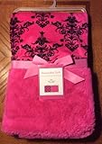 Reversible Soft Rococco Hot Pink Baby Blanket by SL Baby Collection