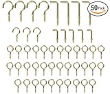 50pc Assortedカップフック&スクエア曲げスクリューキット画像壁アートクロックハードウェアHanging