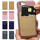 Breeze スマホ用カードケース 貼り付け スマホポケット カードポケット カード収納 背面ポケット カード入れ ICカードケース 背面収納 軽量 スリム 韓国 iPhone対応 Galaxy対応 Xperia対応 スマホ最新機種対応 BEIGE