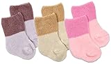 アンナニコラ 3足組 パイル2色使いシンプルソックス 脱げにくい仕様 9cm - 12cm ピンク 6043 日本製