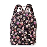 Zicac New Canvas Owl Backpack School Students Shoulder Bag College Cute Backpack (Black) [並行輸入品]