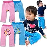 (アイラブパパ&ママ)I lovePaPa&Mama 2015 おしり水玉柄 裾刺しゅう入り ソフトフリース モンキーパンツ 80cm ママピンク