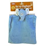 My First Elephant Blue Comfort Blanket with Rattle Soft Baby Newborn Security by A to Z