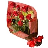 【配達日時指定便】ニューヨークスタイルのフラワーギフト♪スタイリッシュで大人気♪シンフォニー（赤バラ花束）10 Stem of Red Roses bouqet　valentine (日時指定便)