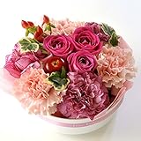 FlowerKitchenから贈る　フラワーケーキ (ピンク系)　生花アレンジメント　お祝い花ギフト