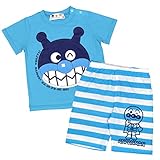 アスナロ（つなぎ・セットアップ） アンパンマン ばいきんまん Tスーツ 男の子 ベビー ルームウエア100 サックス