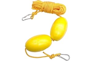 yotijar 30フィートカヤック牽引ロープスローフロートトローラインクリップアクセサリー