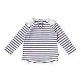 ホッペッタ Hoppetta plus オーガニックコットンボーダーTシャツパープル 70㎝ 52783