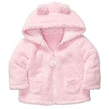 (ダンティヤ)Dantiya  秋冬　ベビー　キッズ　　赤ちゃん用　コート　ベルベットのジャケット　帽子付き (24ヶ月, ピンク)