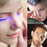 LED Eyelashes LEDのつけまつげ、with 7が点滅効果 ヘアクリップ付きナイトクラブパーティー、ハロウィンギフト、パック1個、防水フェイクラッシュ