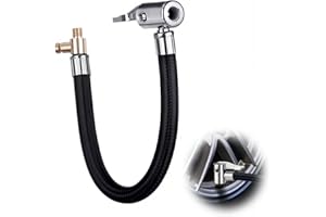 ZHICHUANGW 【空気入れ】 ホース エアバルブ アダプター 20cm バイク 自転車 自動車用 エアーチャック 延長ホース エアーホース 空気圧調整バルブ付き 充放气可能 コンパクト設計 コンプレッサー 接続 - 1