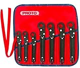 Stanley Proto j3800 a Proto Ratchetingフレアナットレンチセット、12ポイント、7ピースby stanley-proto