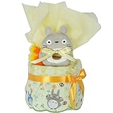 おむつケーキ すまいる となりのトトロ (1段) 出産祝い ギフト 名入れ 刺繍 (オムツ パンパース M) 男の子 女の子 お祝い プレゼント (オリジナルメッセージカード ラッピング 無料対応) 