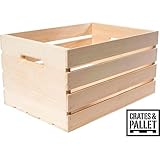 Large Wood Crate Smooth, unfinished pine great gift basket by MegaDeal [並行輸入品]
