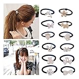 BIANHUAN ヘアゴム 大人 かわいい 15点セット ヘアポニー 髪飾り 髪ゴム きらきら ラインストーン おしゃれ ヘアアクセサリー 髪留め ゴム シンプル 人気