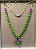 Silicone Baby or Toddler Purple Green Teething Necklace for Nursing Mom - Perfect for Sensory and Au