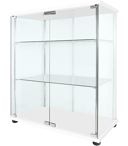 Amazon.co.jp: 塩川光明堂 ガラスケース ホワイト 41x24.5x100cm