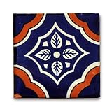 【B'stile】絵画のような壁タイル「メキシコタイル」CMT-F6（陶器質｜100mm角｜屋外壁/屋内壁用）1枚