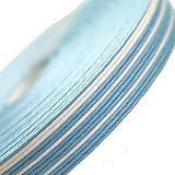 手芸用紙バンド クラフトバンド 幅17mm 紙バンド ペーパークラフト 日本製 ストライプ柄 かご編み クラフトテープ カラフル ストライプ パステルライン ストライプ 2色 望月加工紙 紙ばんど クラフトテープ (水色/白, 30m巻) ライトブルーとホワイトのコンビ柄