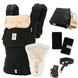 Ergobaby 【正規代理店2年間保証付】 SG新仕様 【ベビーウエストベルト付】　エルゴ　ベビーキャリア オールブラックスペシャルセット　（インサート＋よだれパッド+収納ポーチ付き）