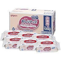 ピジョン おしりナップ (やわらか 厚手タイプ) 【こすらずすっきり・純水99% 無添加】 詰めかえ用 おしりふき 80枚入×16個パック (1280枚入)